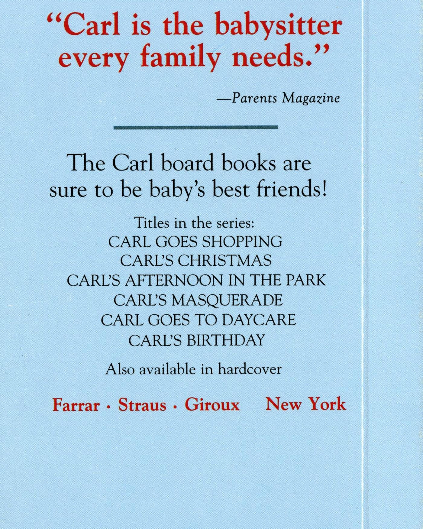 Rückseite: 9780374311025 | Carl's Christmas | Alexandra Day | Buch | Englisch | 1992