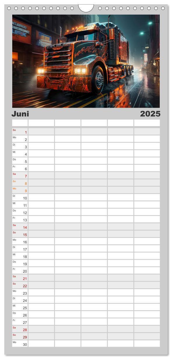 Bild: 9783457092958 | Familienplaner 2025 - Truck Fantasien mit 5 Spalten (Wandkalender,...