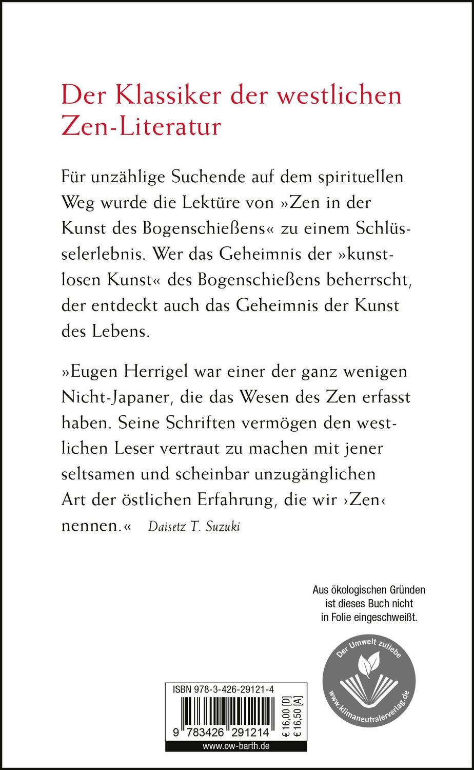 Rückseite: 9783426291214 | Zen in der Kunst des Bogenschießens | Eugen Herrigel | Buch | 96 S.
