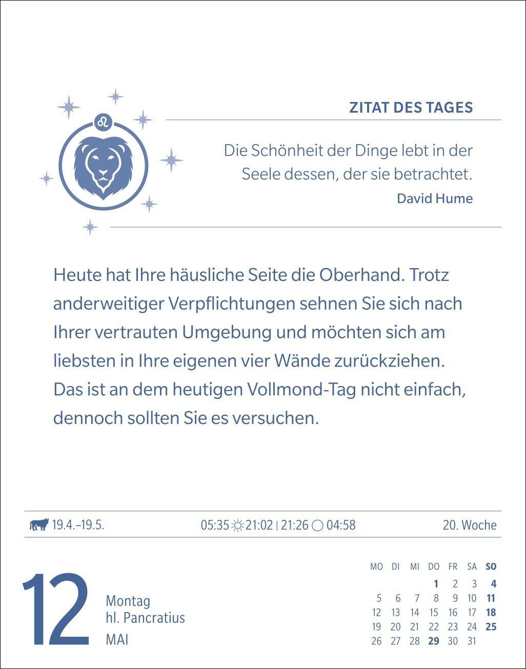 Bild: 9783840033711 | Löwe Sternzeichenkalender 2025 - Tagesabreißkalender - Ihr Horoskop...