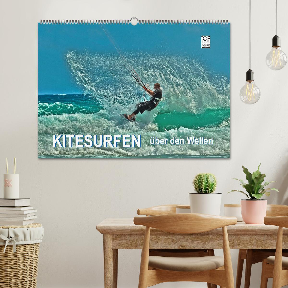 Bild: 9783435726820 | Kitesurfen - über den Wellen (Wandkalender 2025 DIN A2 quer),...