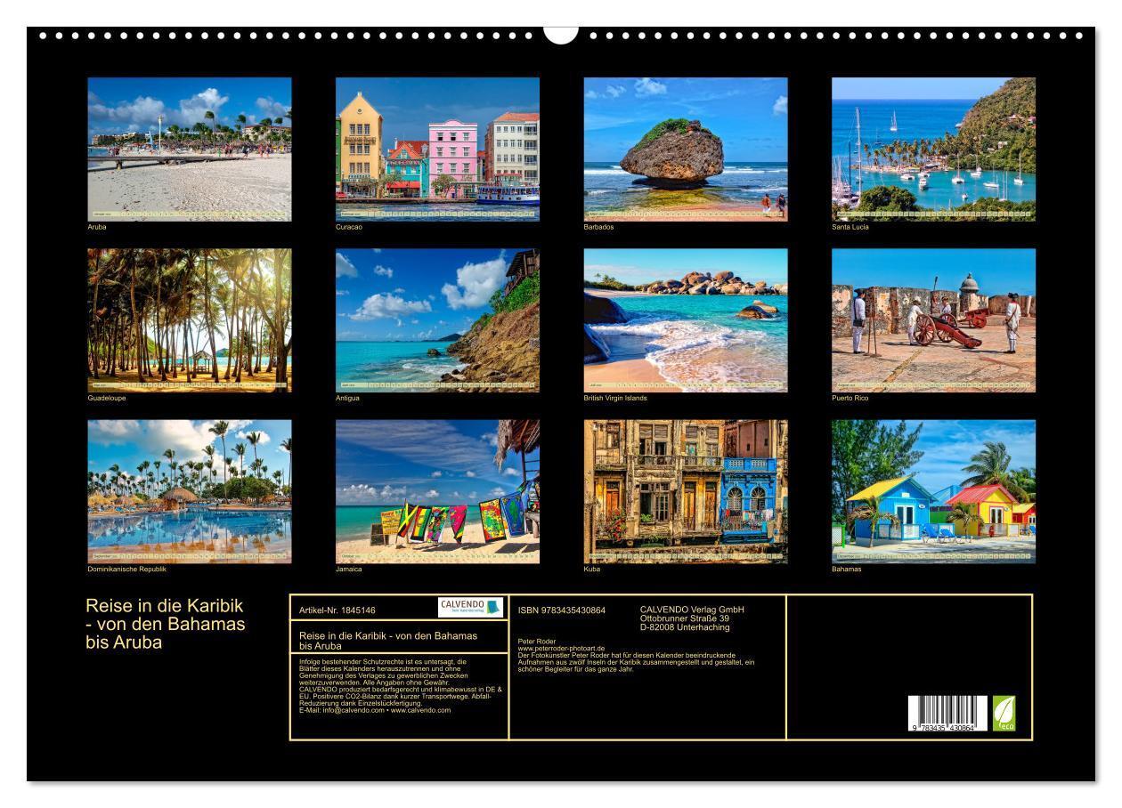 Bild: 9783435430864 | Reise in die Karibik - von den Bahamas bis Aruba (Wandkalender 2025...