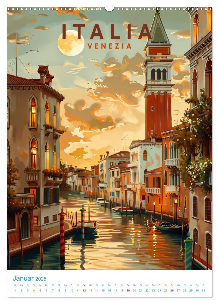 Bild: 9783457130308 | Italien - Old School Poster Style (Wandkalender 2025 DIN A2 hoch),...