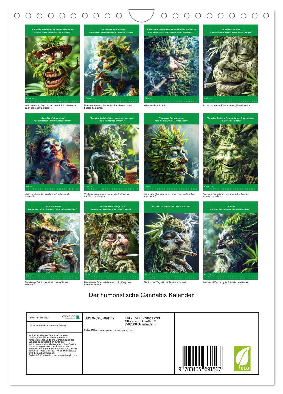 Bild: 9783435691517 | Der humoristische Cannabis Kalender (Wandkalender 2025 DIN A4...