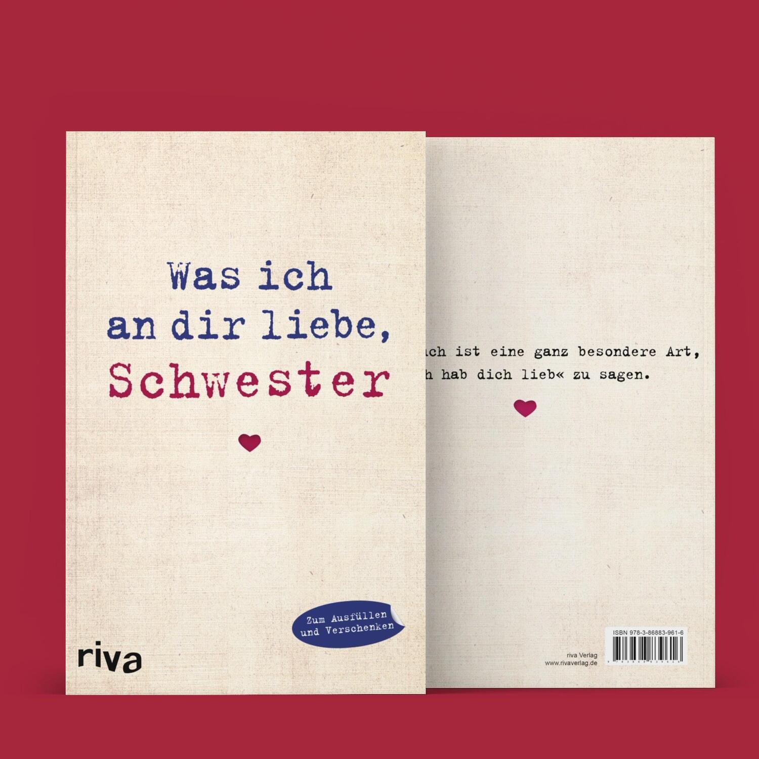 Bild: 9783868839616 | Was ich an dir liebe, Schwester | Alexandra Reinwarth | Buch | Deutsch