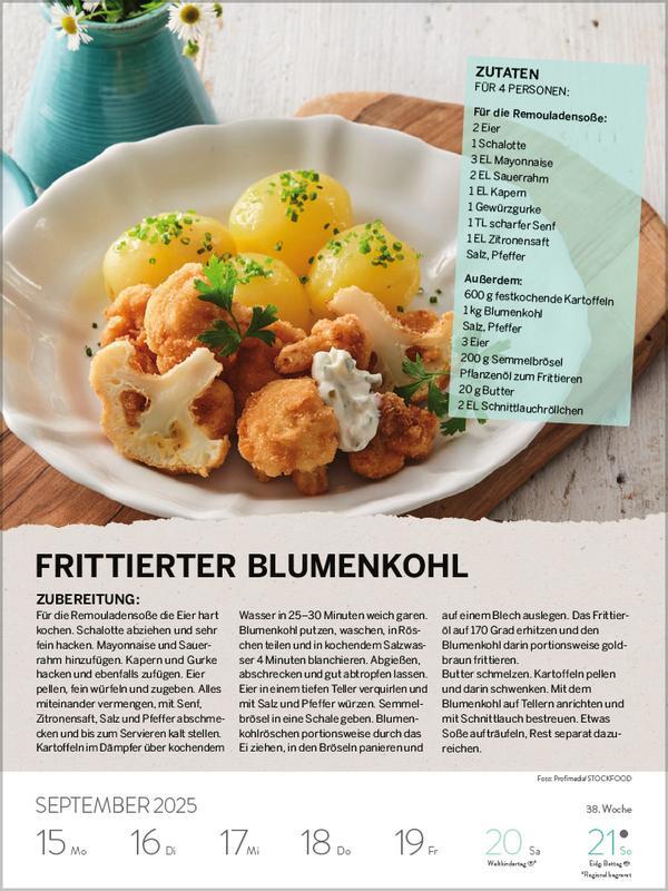 Bild: 9783731880455 | Saisonale und regionale Genussrezepte 2025 | Verlag Korsch | Kalender