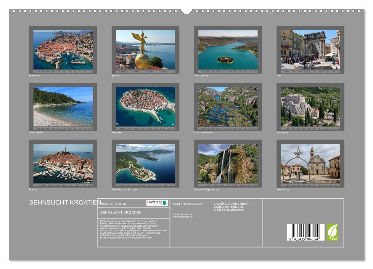 Bild: 9783435047024 | SEHNSUCHT KROATIEN (Wandkalender 2025 DIN A2 quer), CALVENDO...