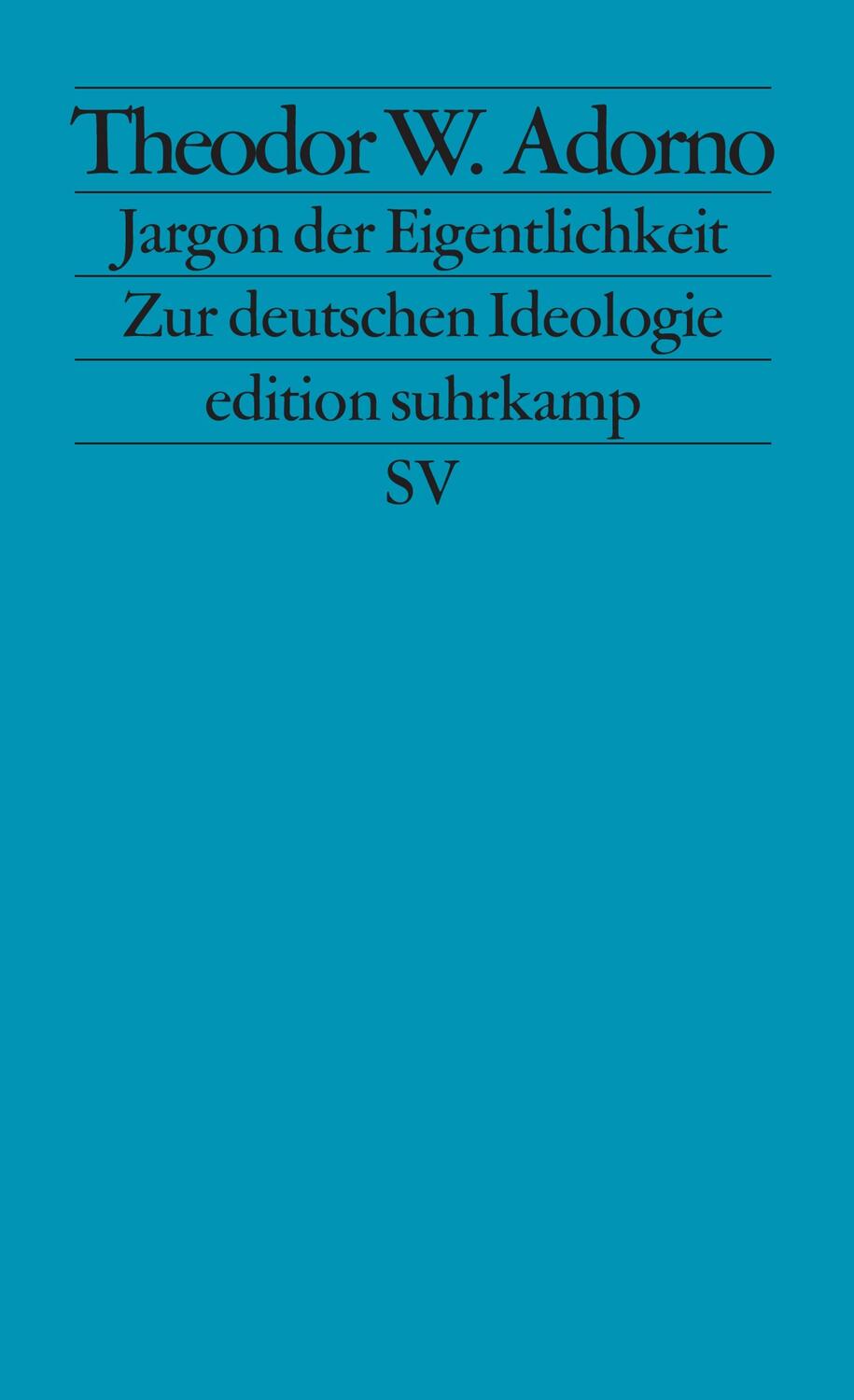 Cover: 9783518100912 | Jargon der Eigentlichkeit | Theodor W. Adorno | Taschenbuch | Deutsch