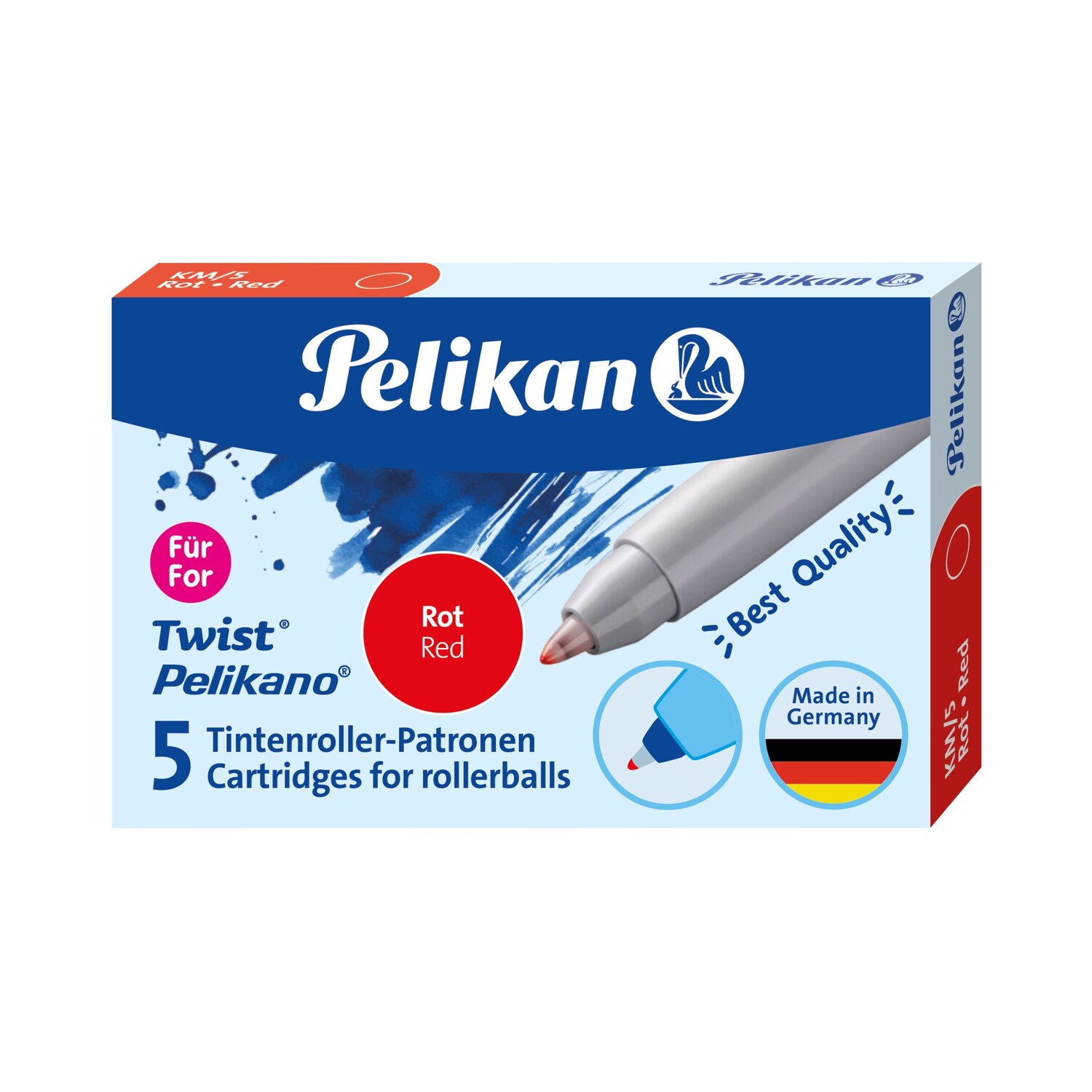 Cover: 4012700946492 | Pelikan Tintenroller-Patronen KM5, Rot, 5er Set | 946491 | 2021