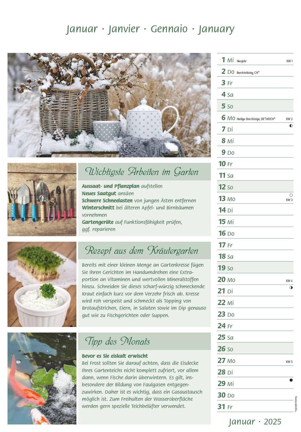 Bild: 4251732341077 | Das Gartenjahr 2025 - Bildkalender 23,7x34 cm - mit saisonalen...