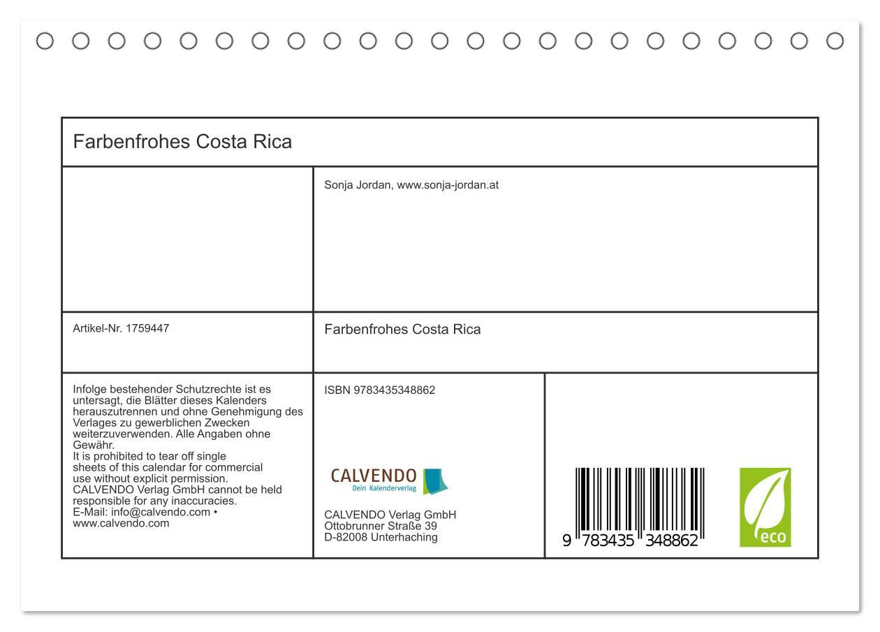 Bild: 9783435348862 | Farbenfrohes Costa Rica (Tischkalender 2025 DIN A5 quer), CALVENDO...