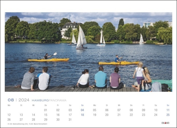 Bild: 9783964022882 | Hamburg Panorama Postkartenkalender 2024. Reise-Kalender mit 12...