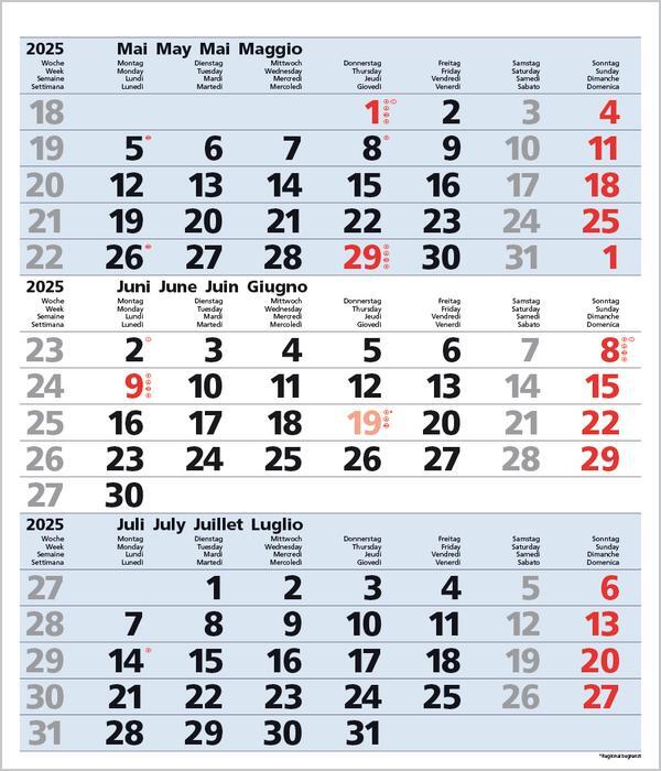Bild: 9783731877547 | 3-Monats-Planer Comfort Blau 2025 | Verlag Korsch | Kalender | 12 S.