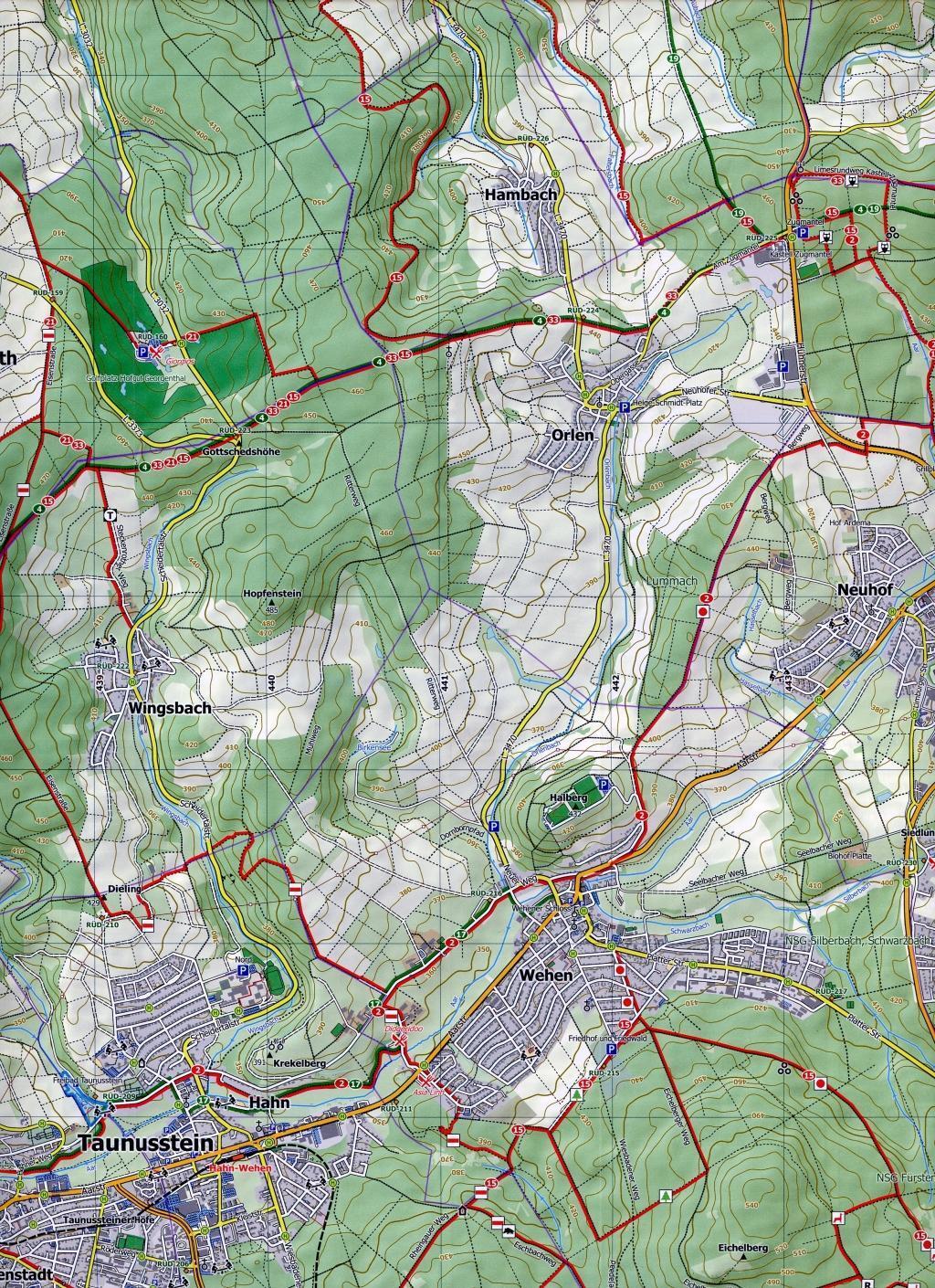 Bild: 9783960990543 | Wiesbaden und Umgebung 1 : 25 000 | (Land-)Karte | 1 S. | Deutsch