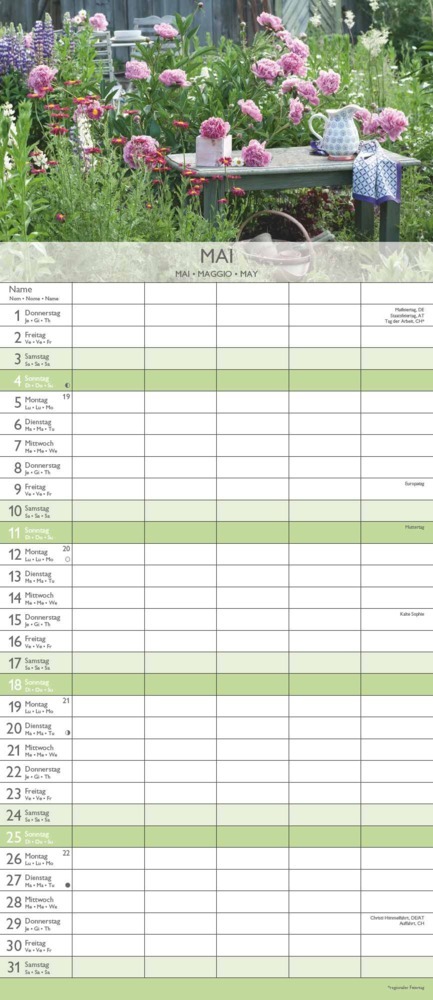 Bild: 4251732341398 | Alpha Edition - Gärten 2025 Familienplaner, 19,5x45cm,...