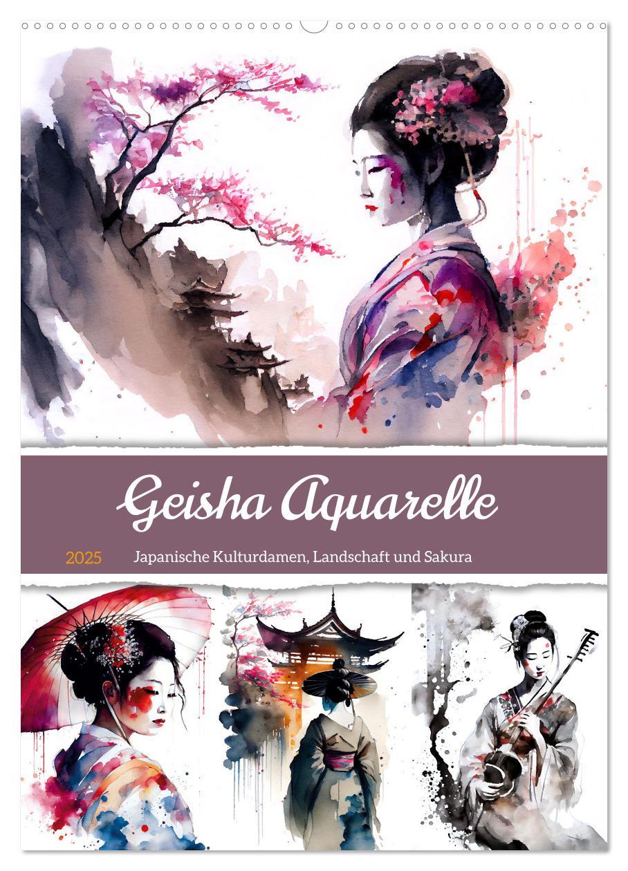 Cover: 9783435884988 | Geisha Aquarelle - Japanische Kulturdamen, Landschaft und Sakura...