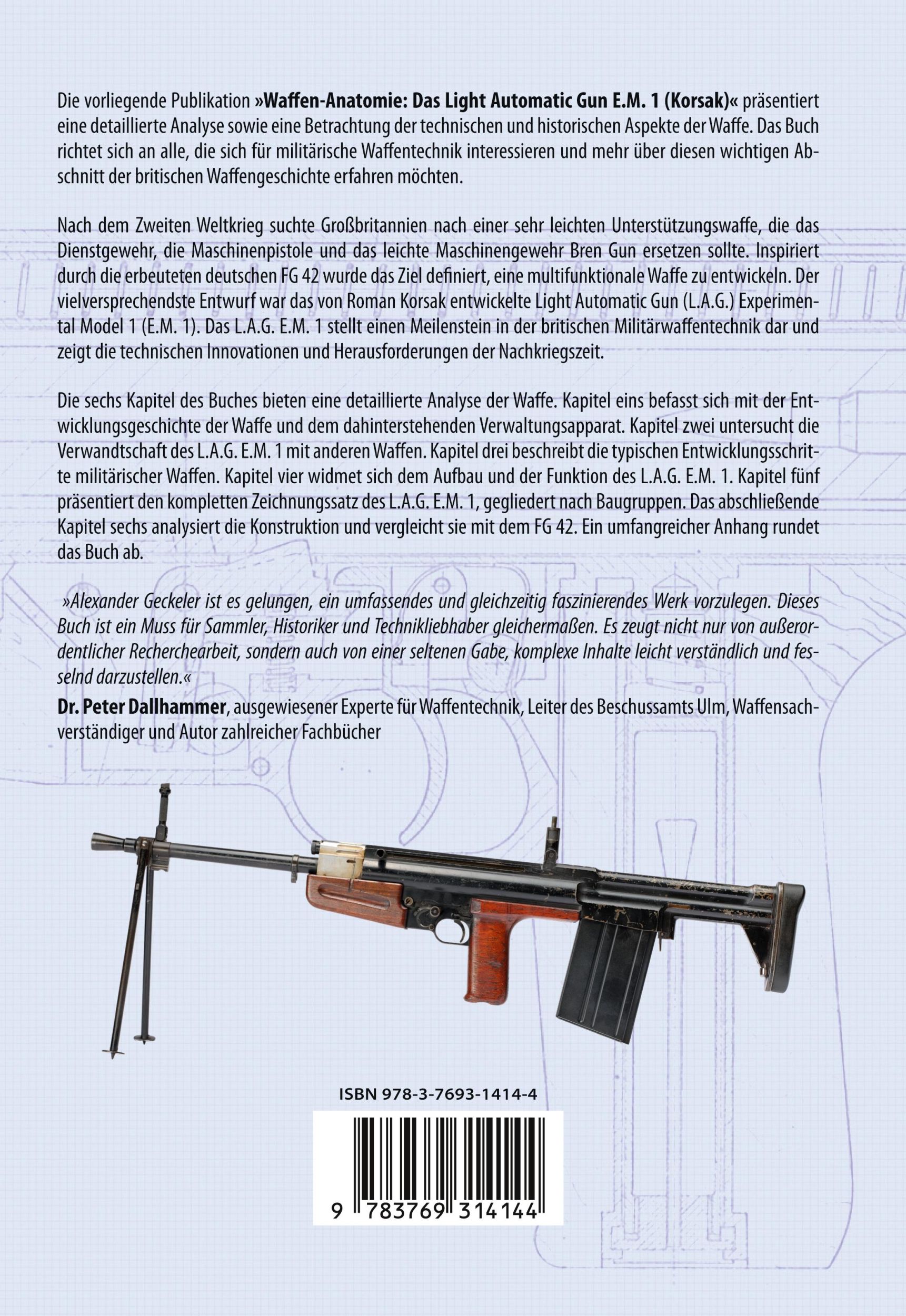 Rückseite: 9783769314144 | Waffen-Anatomie: Das Light Automatic Gun E.M. 1 (Korsak) | Geckeler