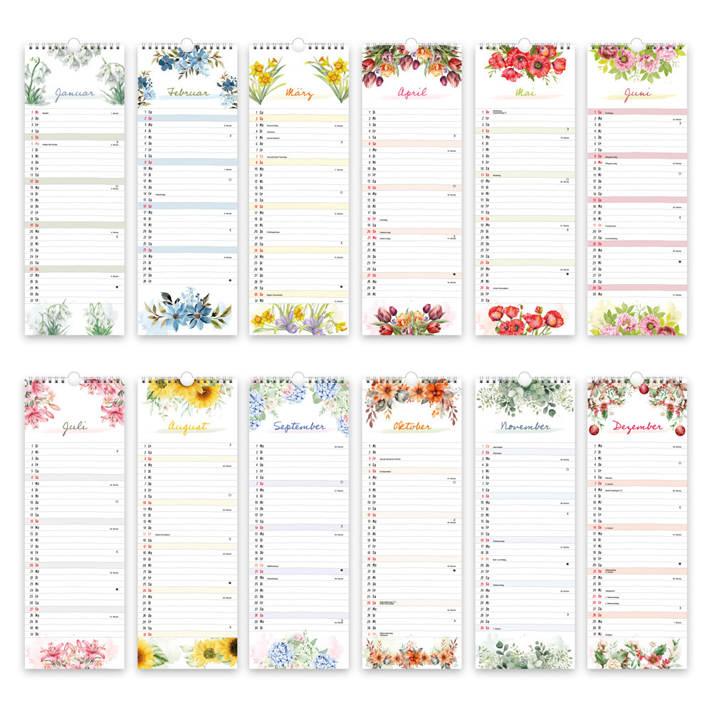 Bild: 9783988022448 | Trötsch Notizkalender mit Stift Hochformat Floral 2025 | Co.KG | 24 S.