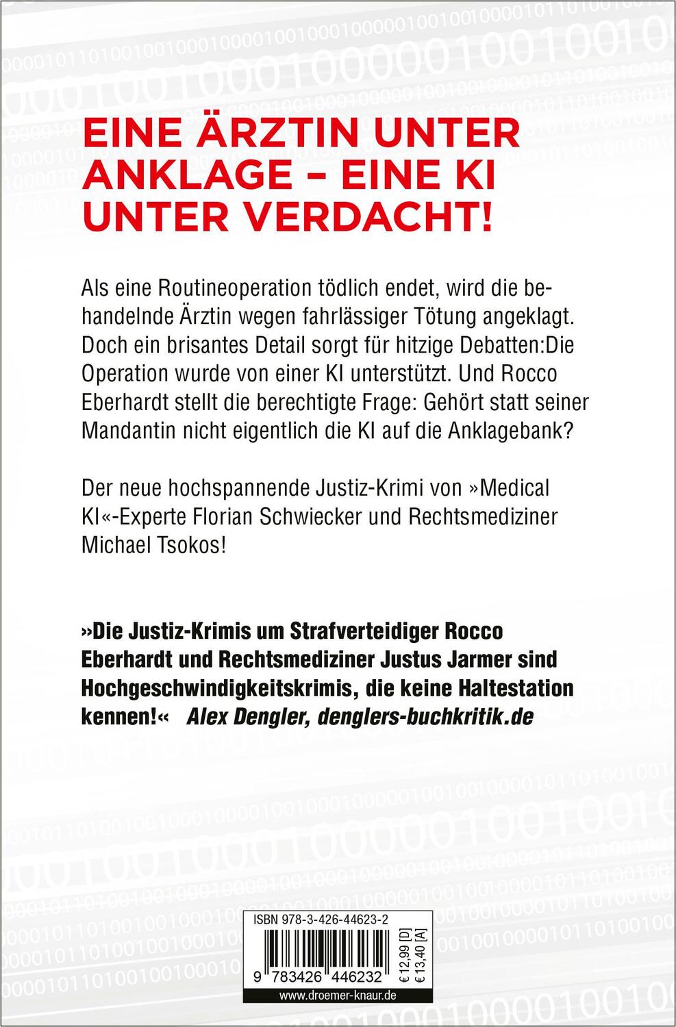 Rückseite: 9783426446232 | Der 1. Patient | Justiz-Krimi | Michael Tsokos (u. a.) | Taschenbuch