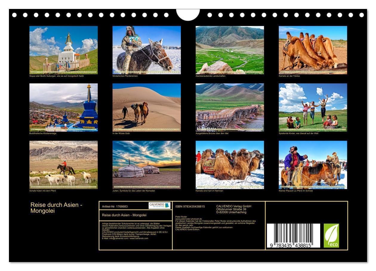 Bild: 9783435438815 | Reise durch Asien - Mongolei (Wandkalender 2025 DIN A4 quer),...