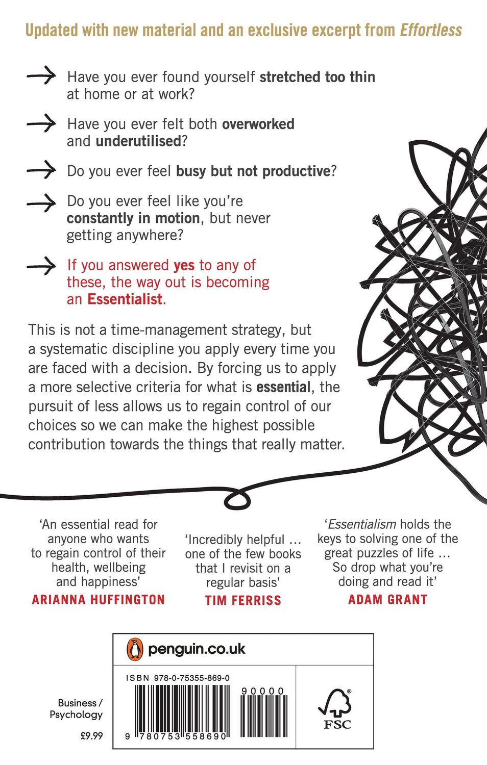 Rückseite: 9780753558690 | Essentialism | The Disciplined Pursuit of Less | Greg McKeown | Buch