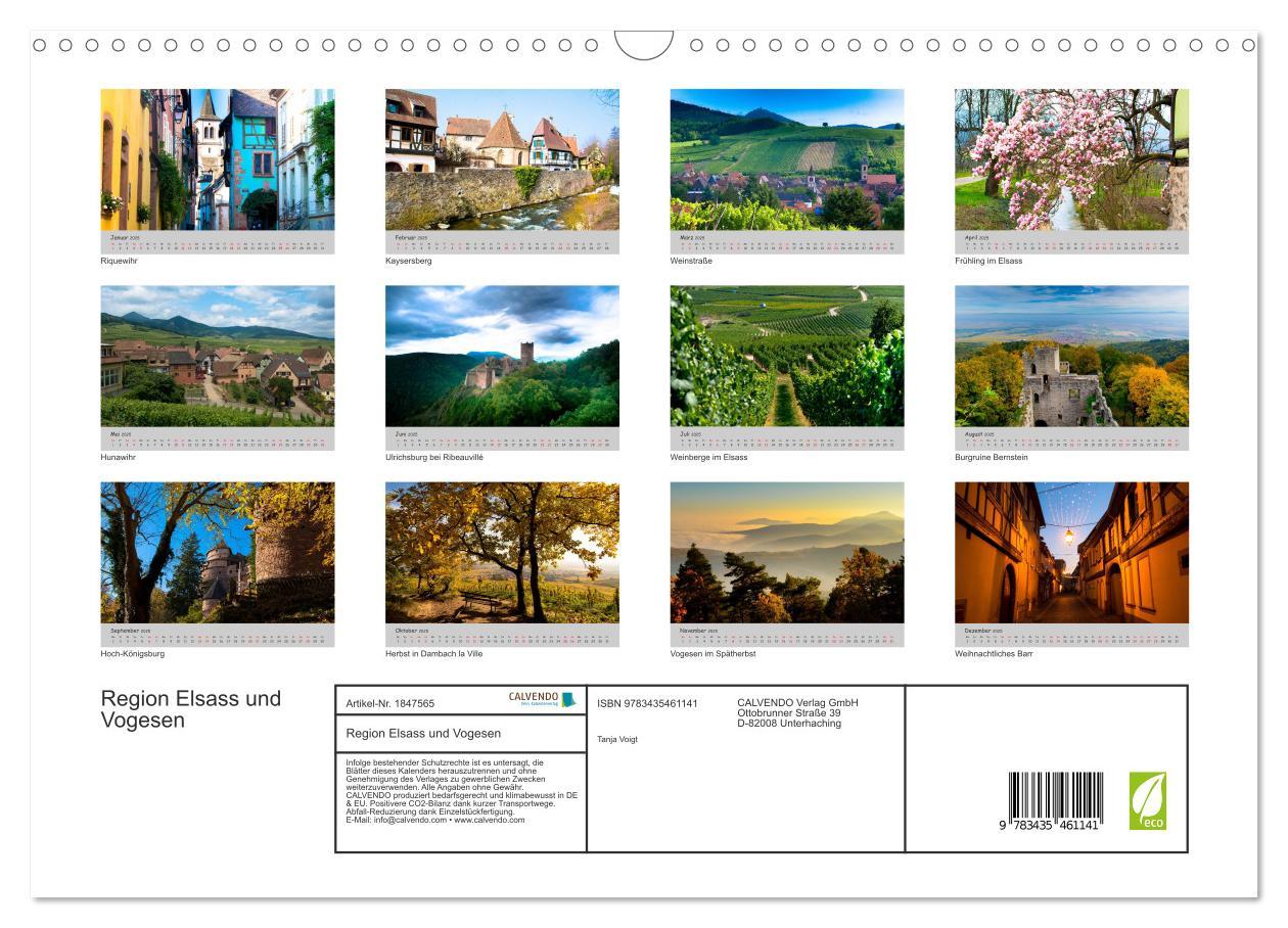 Bild: 9783435461141 | Region Elsass und Vogesen (Wandkalender 2025 DIN A3 quer), CALVENDO...