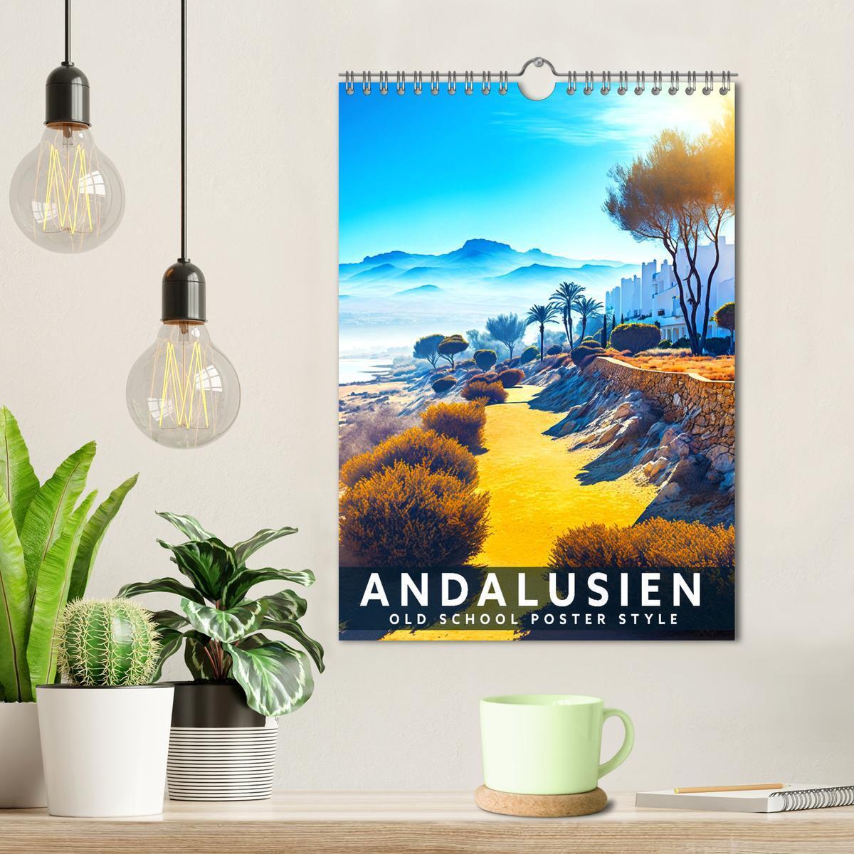 Bild: 9783435880553 | Andalusien - Old School Poster Style (Wandkalender 2025 DIN A4...