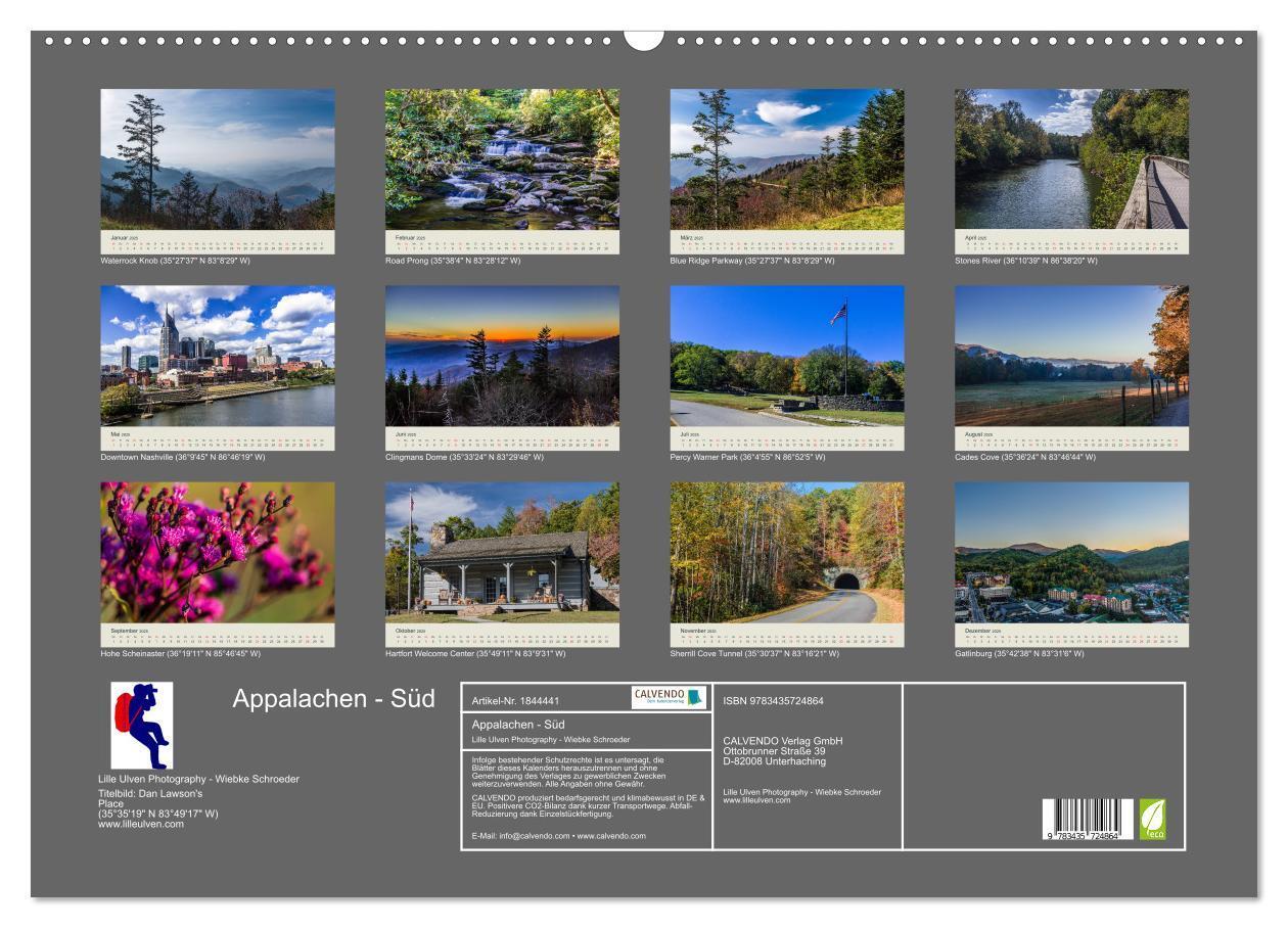 Bild: 9783435724864 | Appalachen - Süd (Wandkalender 2025 DIN A2 quer), CALVENDO...