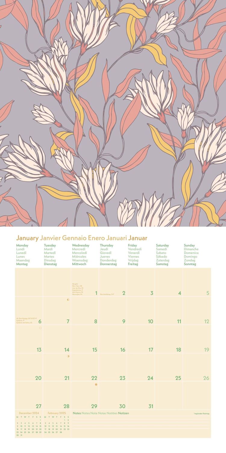 Bild: 4002725981721 | GreenLine Floral 2025 - Wand-Kalender - Broschüren-Kalender - 30x30...