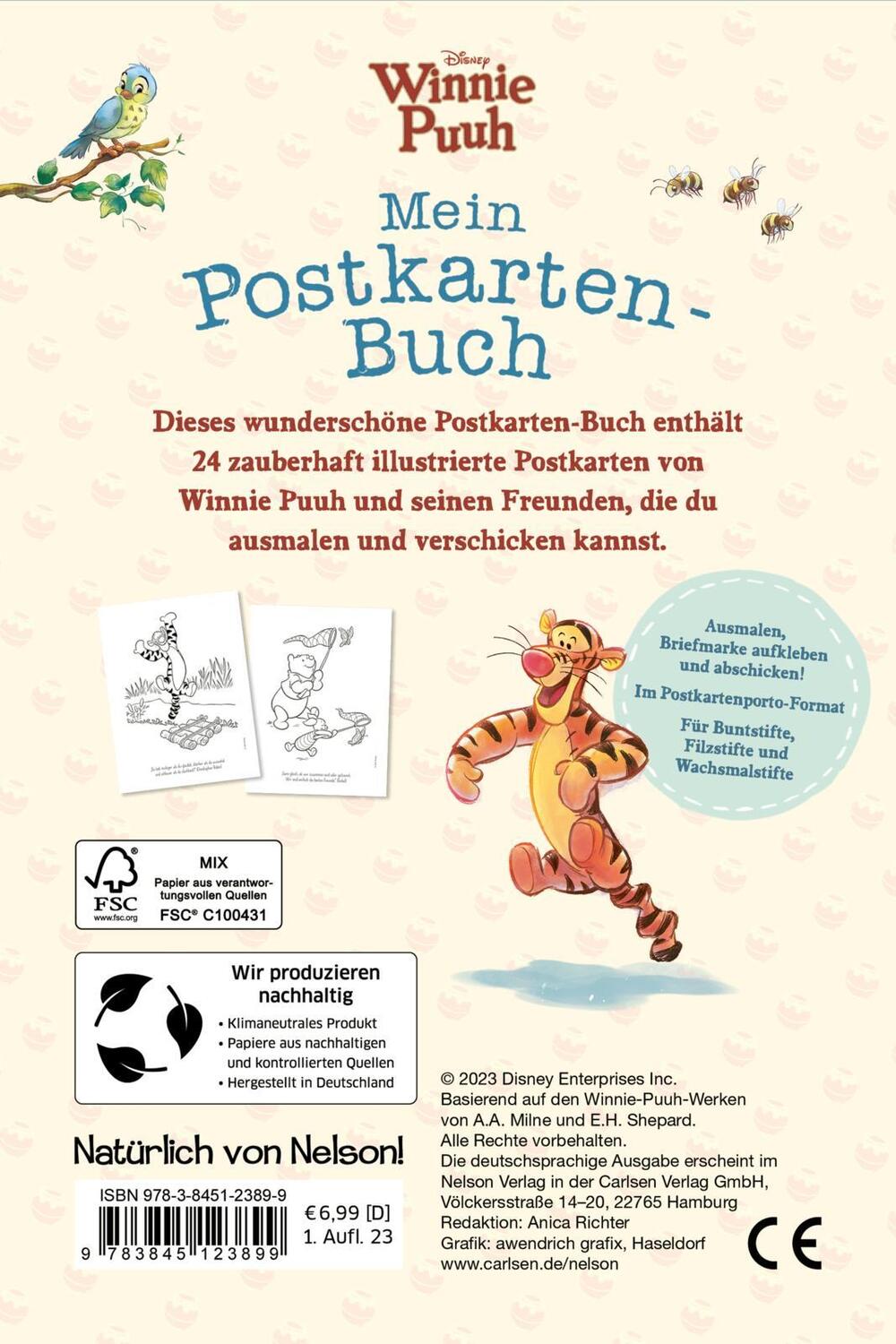 Rückseite: 9783845123899 | Winnie Puuh: Mein Postkarten-Buch | Taschenbuch | Disney Winnie Puuh