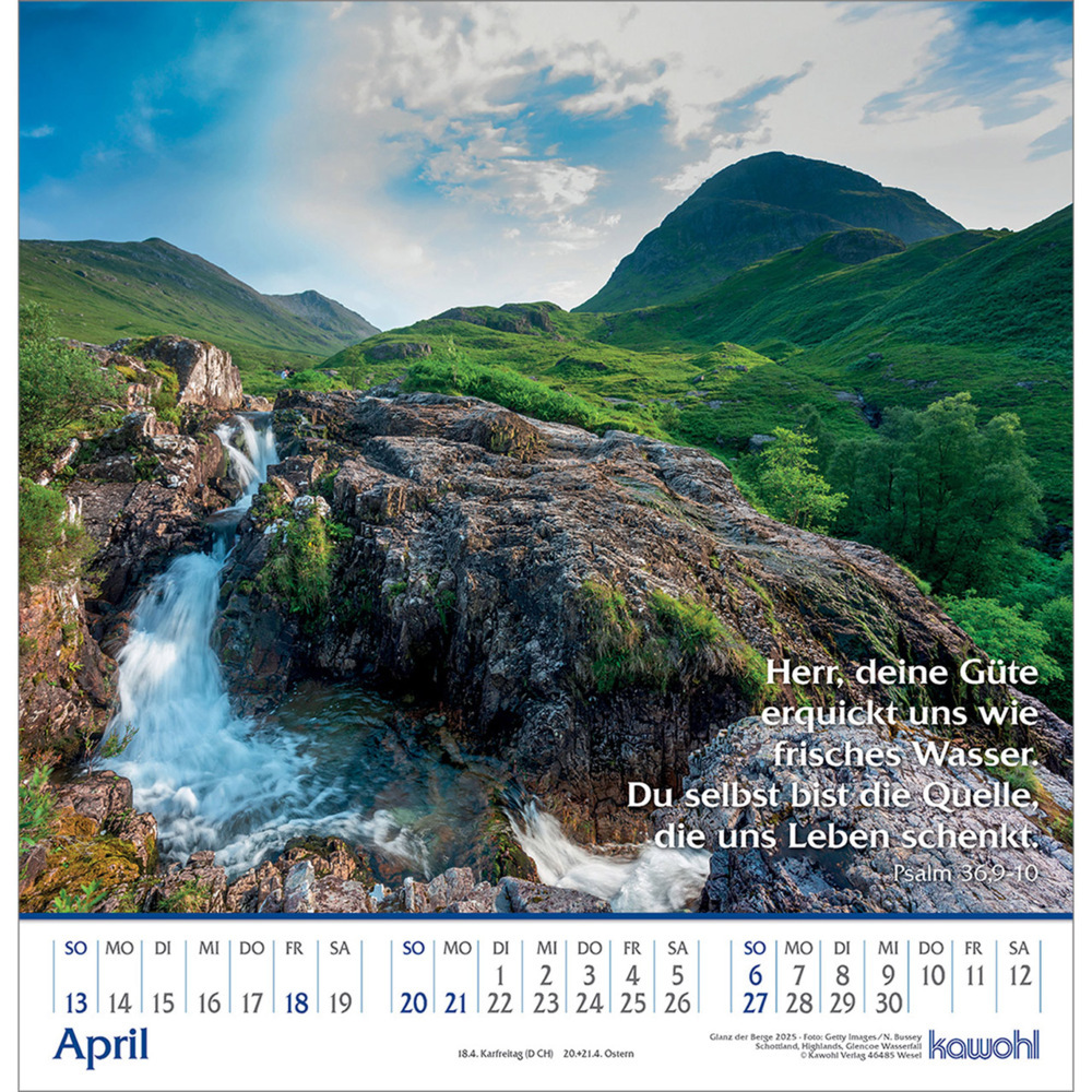 Bild: 9783754829059 | Glanz der Berge 2025 | Wandkalender mit Bergbildern und Bibelworten