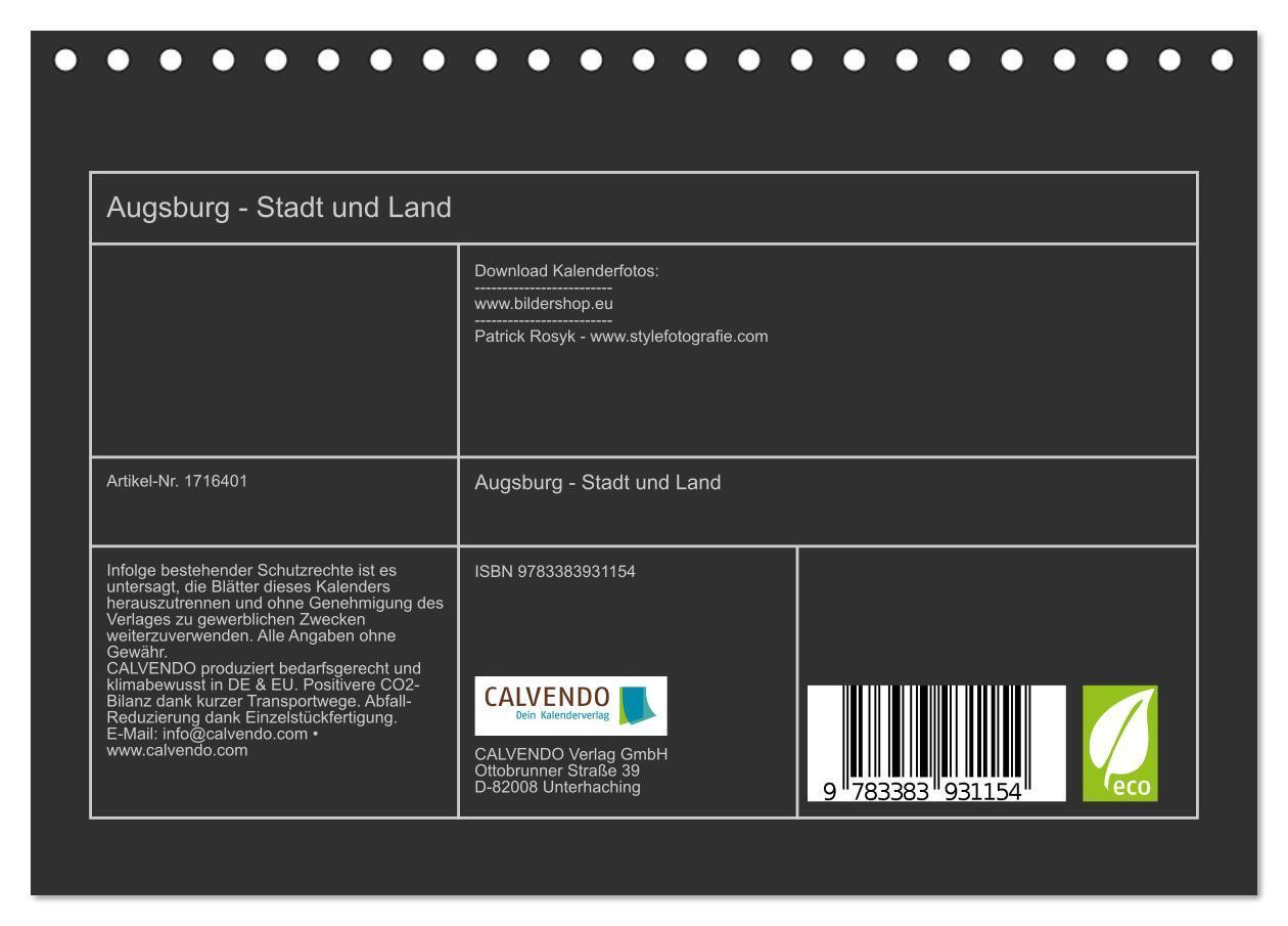 Bild: 9783383931154 | Augsburg - Stadt und Land (Tischkalender 2025 DIN A5 quer),...