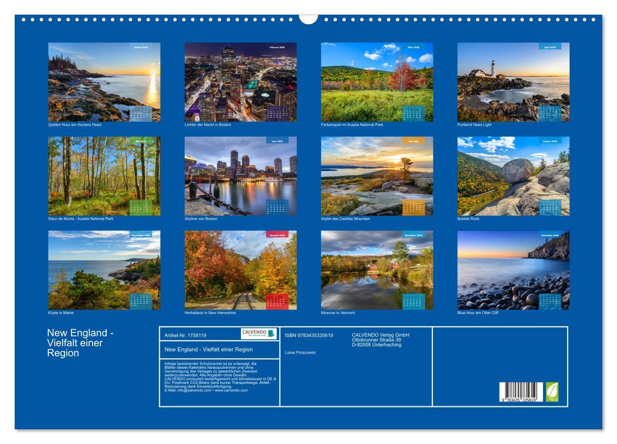 Bild: 9783435335619 | New England - Vielfalt einer Region (Wandkalender 2025 DIN A2...