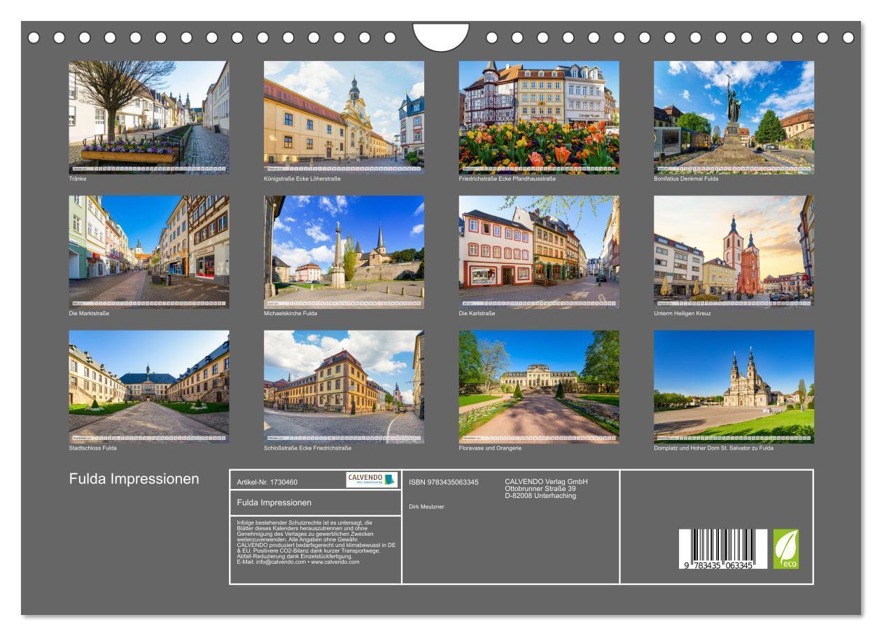 Bild: 9783435063345 | Fulda Impressionen (Wandkalender 2025 DIN A4 quer), CALVENDO...