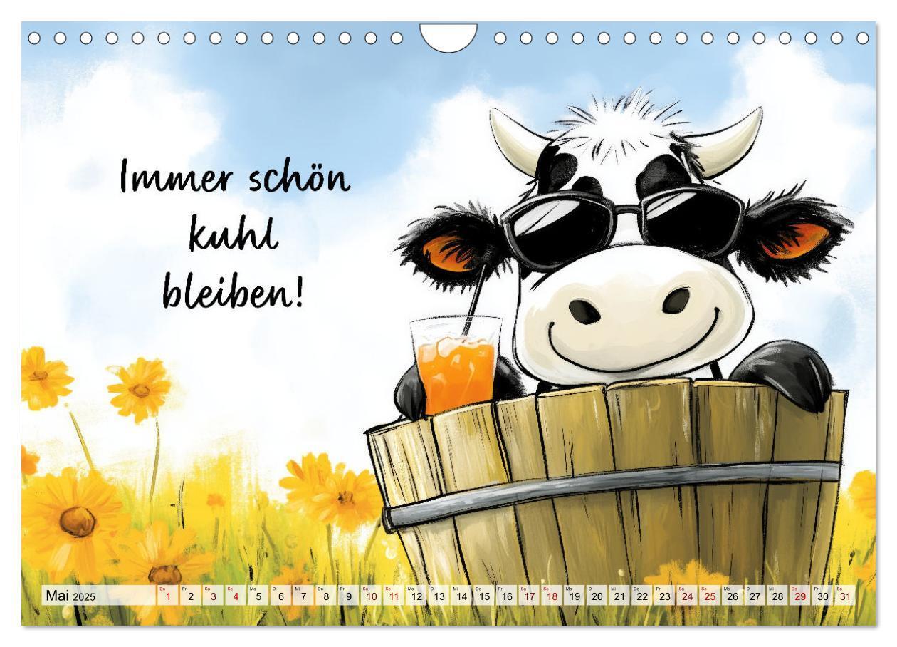 Bild: 9783457187029 | Kuhle Sprüche (Wandkalender 2025 DIN A4 quer), CALVENDO Monatskalender