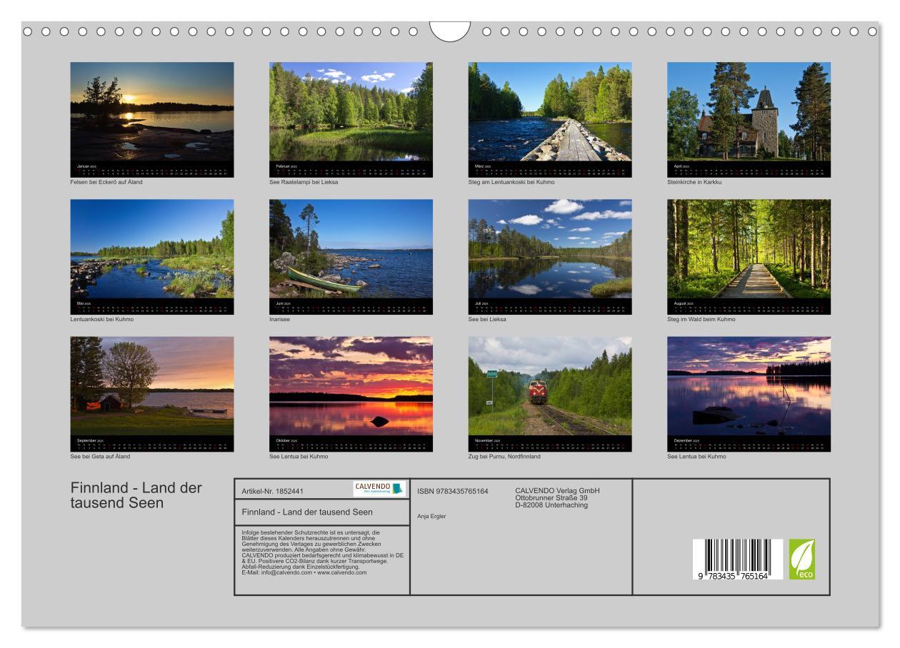 Bild: 9783435765164 | Finnland - Land der tausend Seen (Wandkalender 2025 DIN A3 quer),...