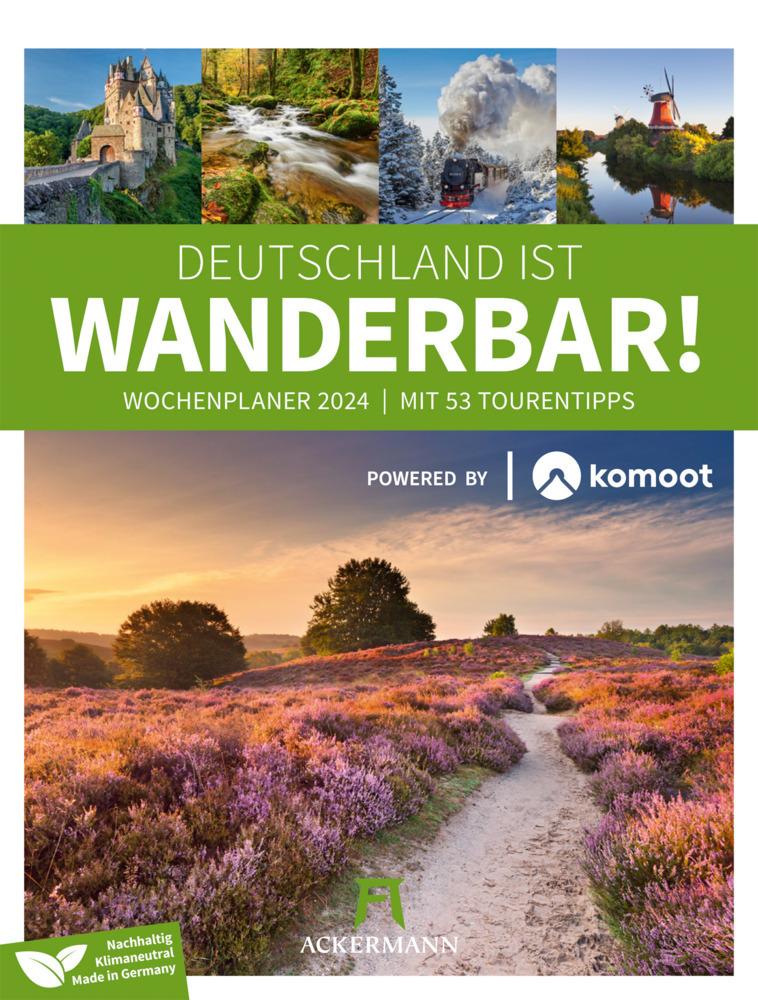 Cover: 9783838434278 | Deutschland ist wanderbar! Komoot - Wochenplaner Kalender 2024 | 56 S.