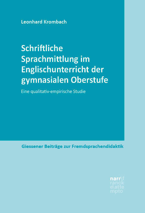 Cover: 9783823385776 | Schriftliche Sprachmittlung im Englischunterricht der gymnasialen...