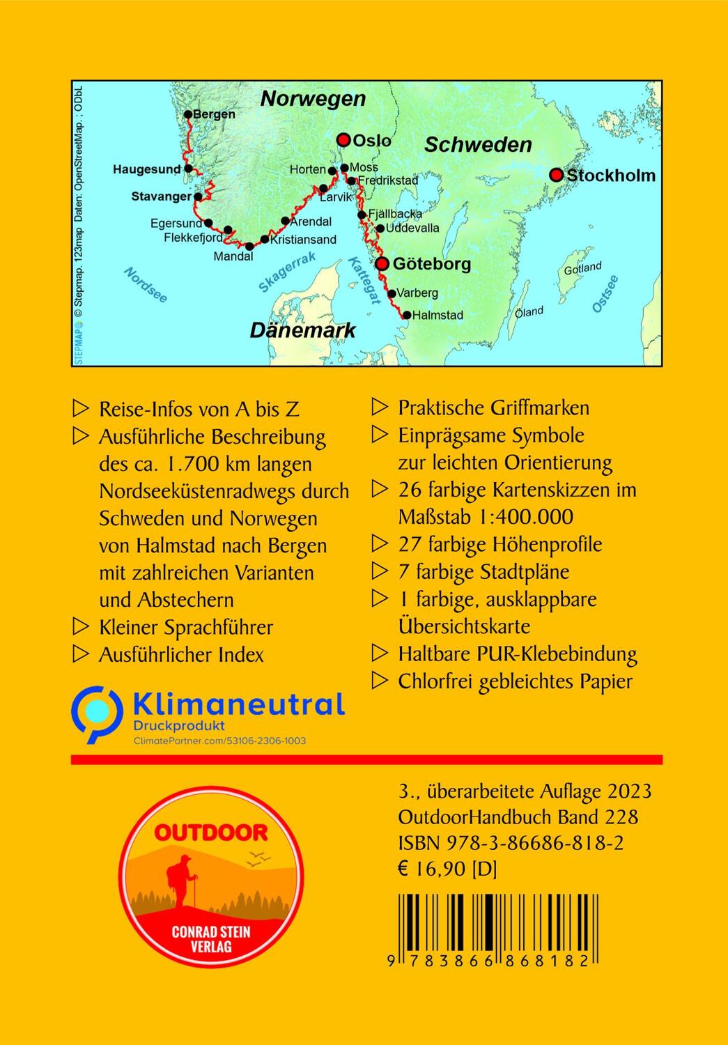 Rückseite: 9783866868182 | Schweden/Norwegen: Nordseeküstenradweg | Wolfgang Barelds | Buch