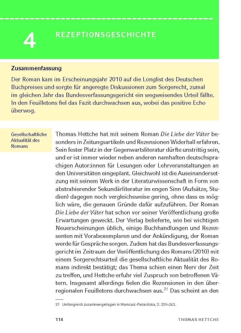 Bild: 9783804420663 | Die Liebe der Väter von Thomas Hettche - Textanalyse und...