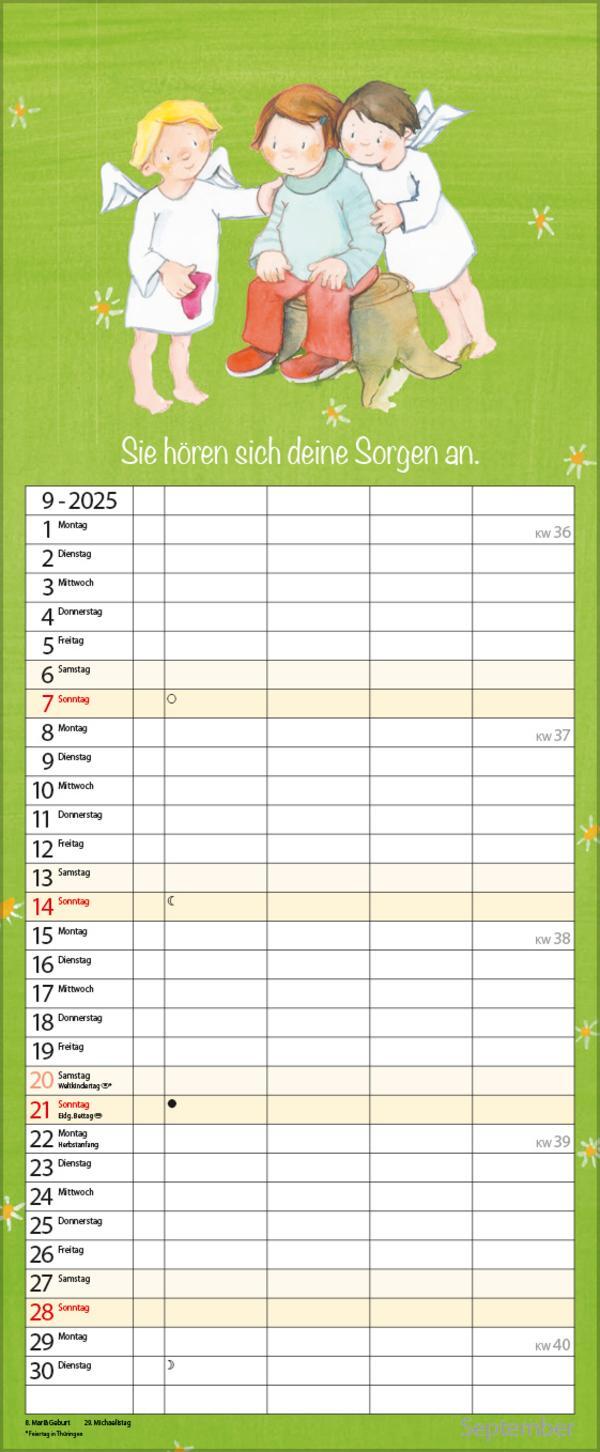 Bild: 9783731876847 | Familientimer Schutzengel 2025 | Verlag Korsch | Kalender | 14 S.