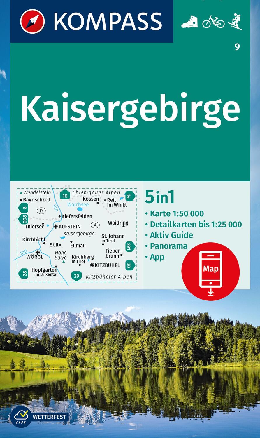 Cover: 9783991215677 | KOMPASS Wanderkarte 9 Kaisergebirge 1:50.000 | KOMPASS-Karten GmbH