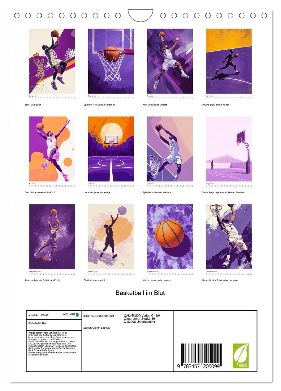 Bild: 9783457205099 | Basketball im Blut (Wandkalender 2025 DIN A4 hoch), CALVENDO...