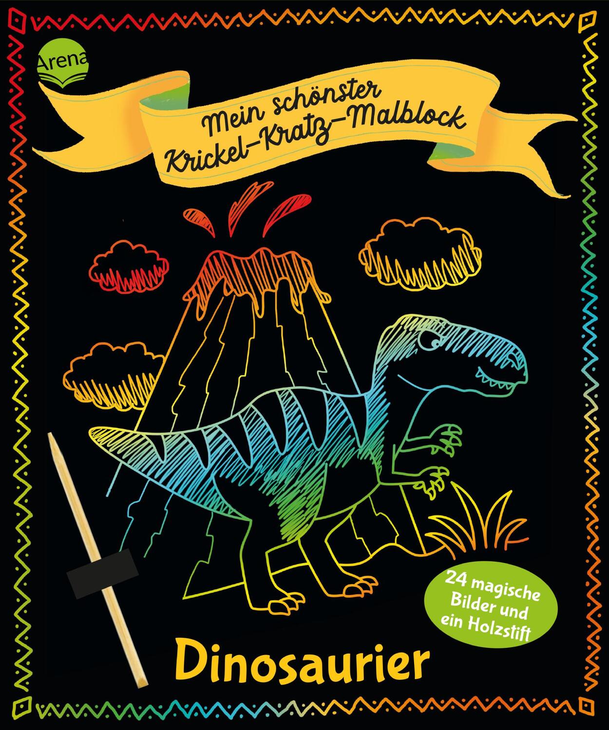Cover: 9783401717418 | Mein schönster Krickel-Kratz-Malblock. Dinosaurier | Ilka Röhling