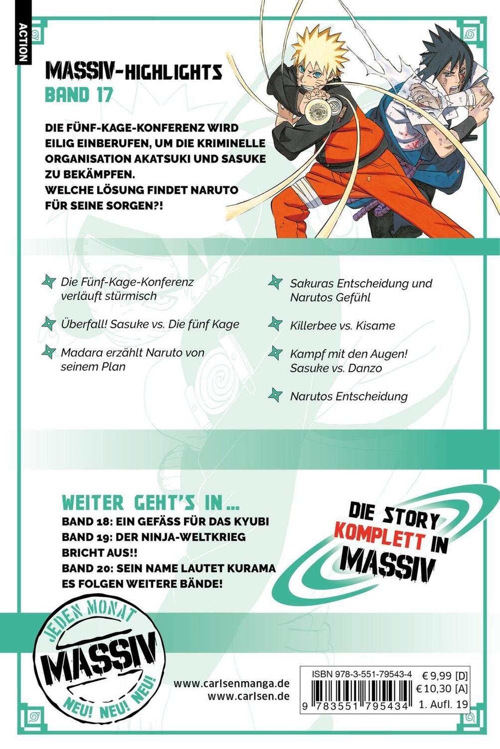 Rückseite: 9783551795434 | NARUTO Massiv 17 | Masashi Kishimoto | Taschenbuch | NARUTO Massiv