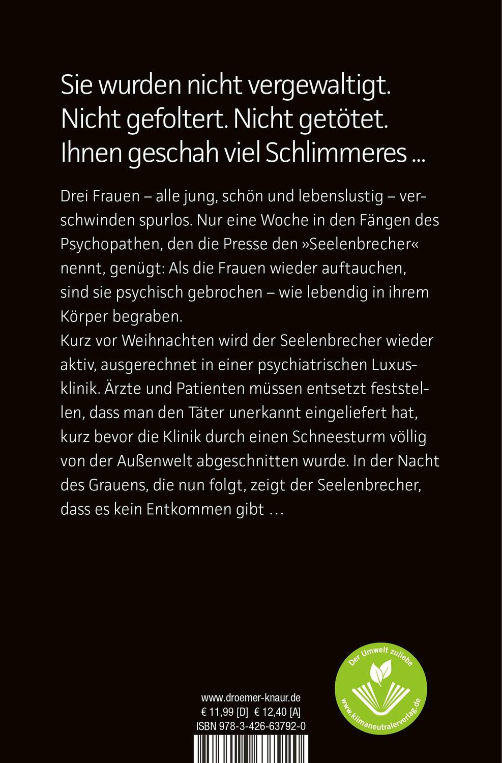 Rückseite: 9783426637920 | Der Seelenbrecher | Sebastian Fitzek | Taschenbuch | 361 S. | Deutsch