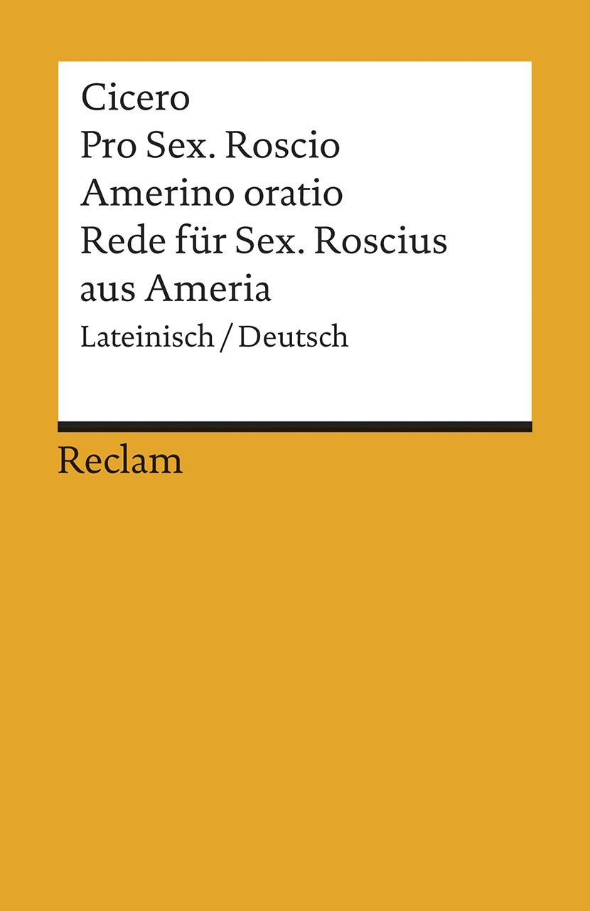 Cover: 9783150011485 | Rede für Sextus Roscius aus Ameria | Marcus Tullius Cicero | Buch