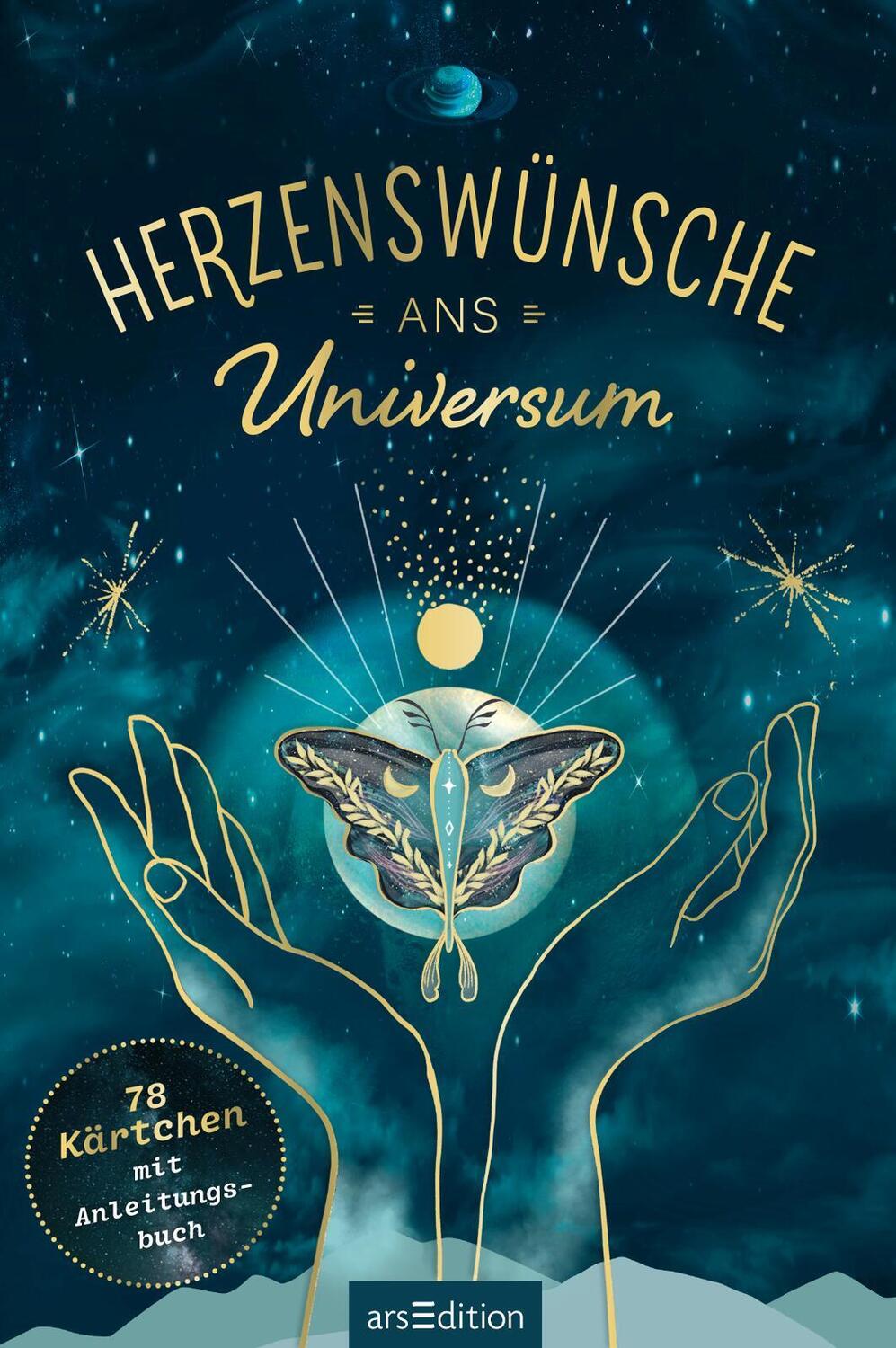 Bild: 4014489131038 | Herzenswünsche ans Universum | 78 Kärtchen mit Anleitungsbuch | Box