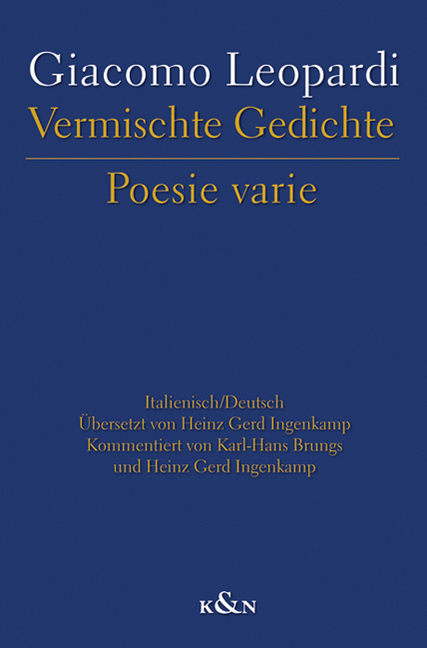 Cover: 9783826048074 | Vermischte Gedichte. Poesie varie | Italienisch / Deutsch | Leopardi