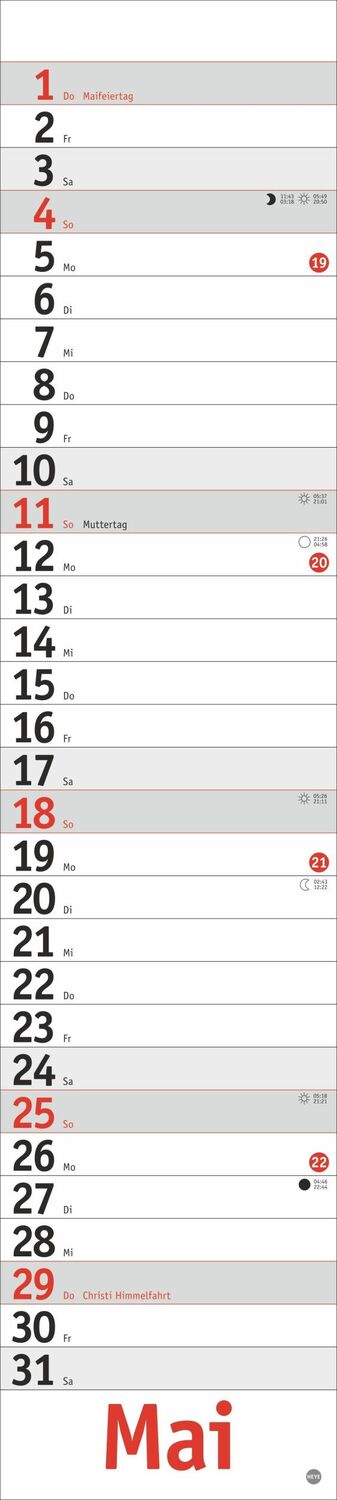 Bild: 9783756406326 | Langplaner, rot 2025 | Heye | Kalender | Bürokalender Heye | 13 S.